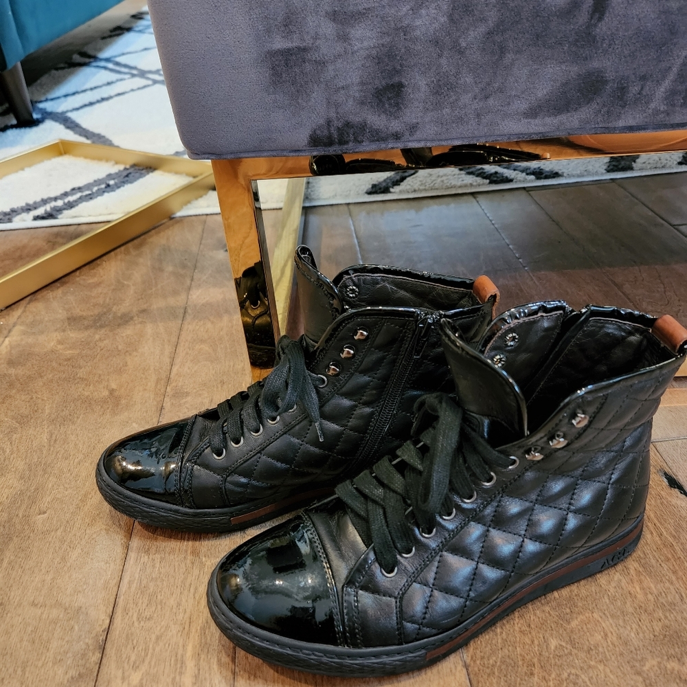 AGL Black Leather Sneakers